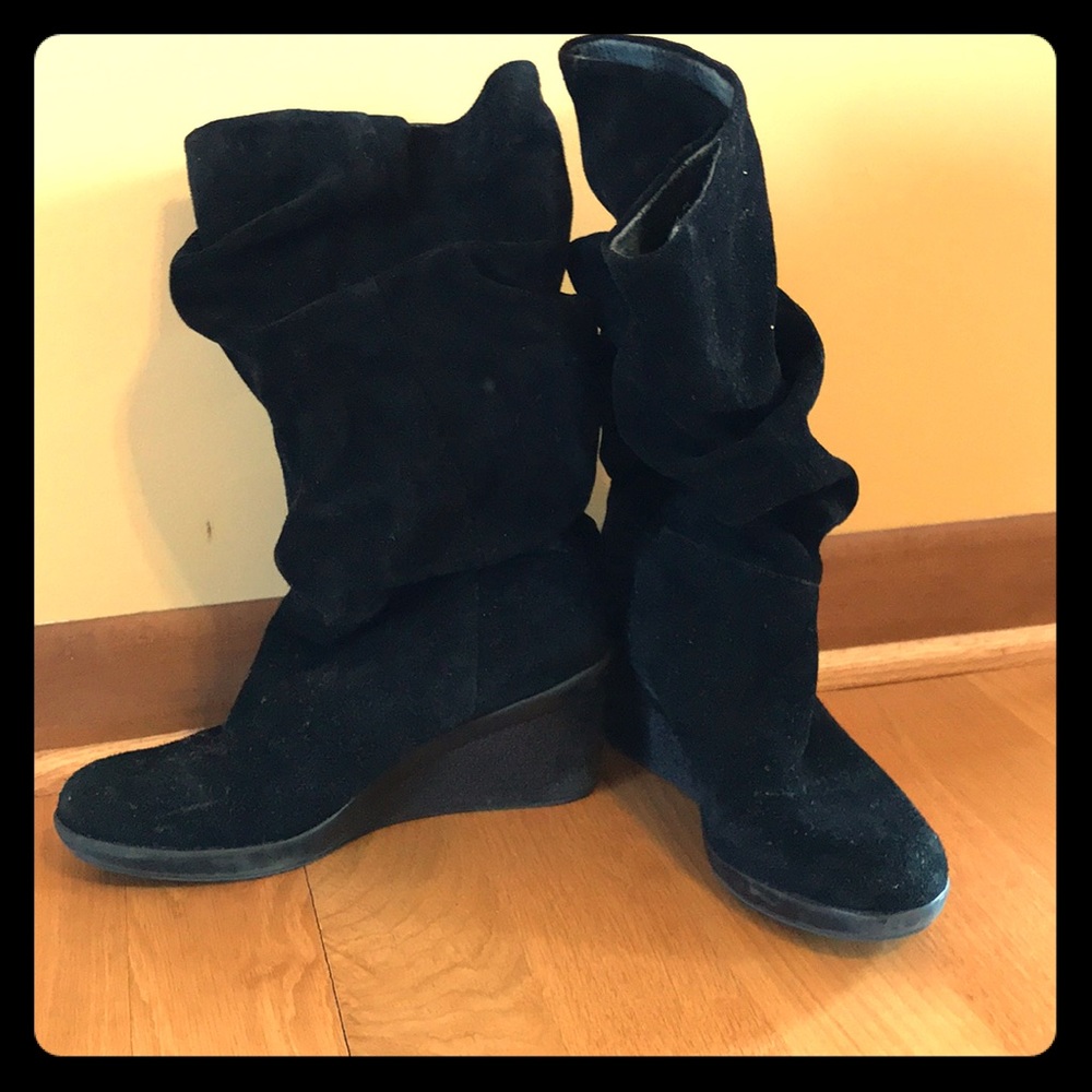 Black Suede slouch boots (8-1/2)